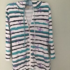 Appleseed’s Striped Women’s Zippered Top Small Starfish